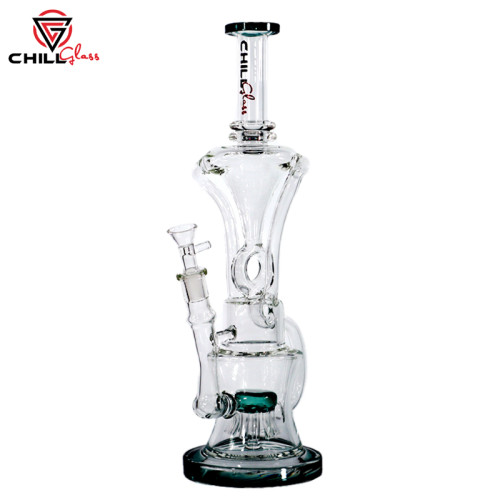 CHILL GLASS 15.5 INCH SPRINKLER PERC RECYCLER WATER PIPE 535GM